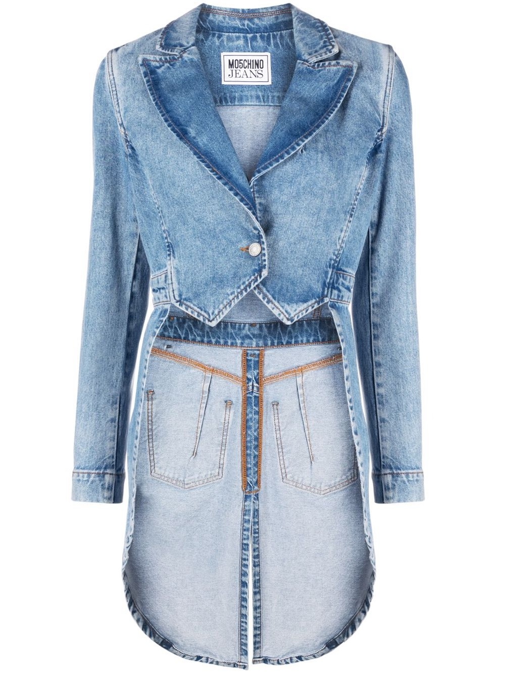 Moschino Light Blue Fishtail Denim Jacket